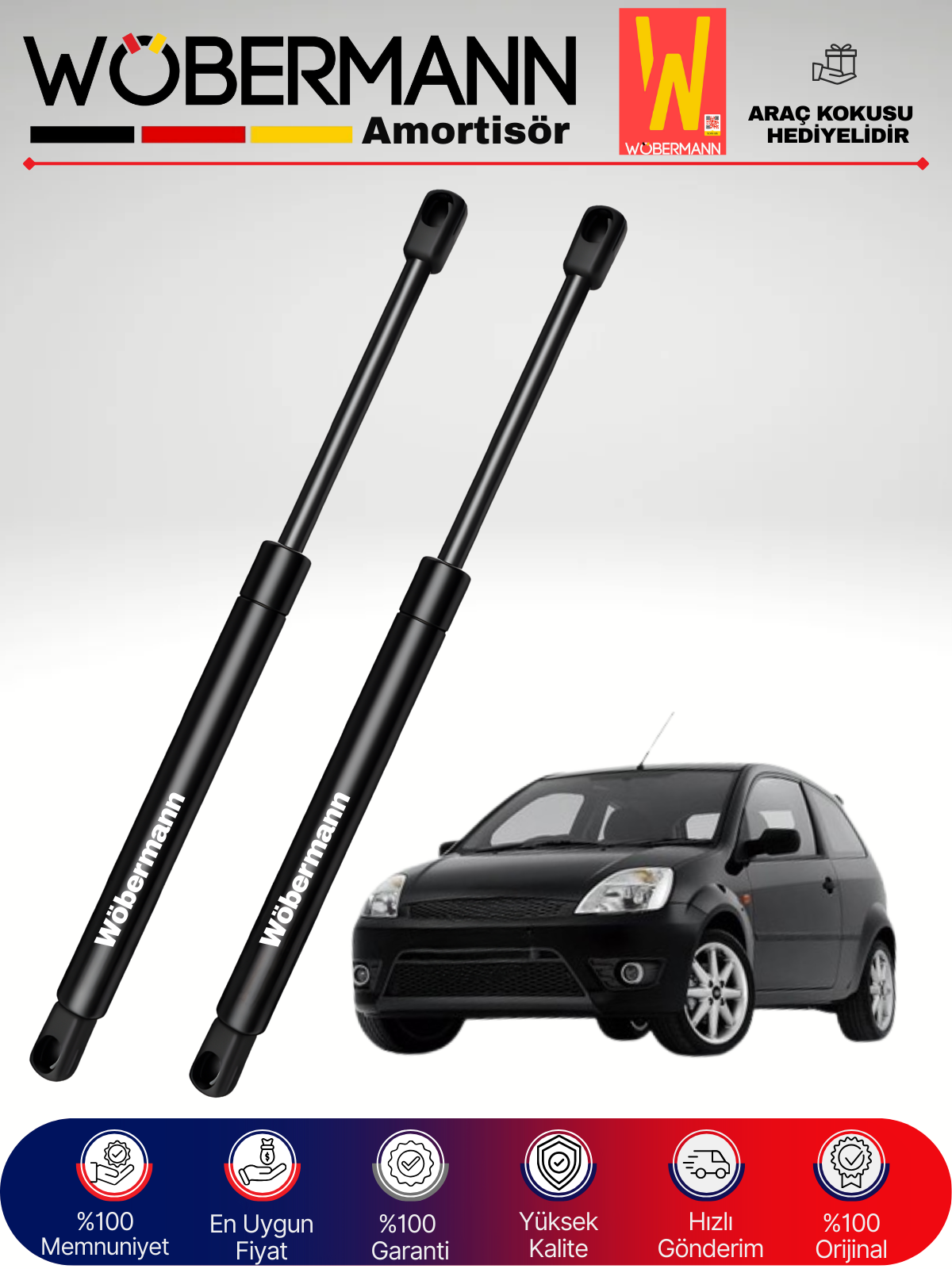 Wöbermann Ford Fiesta 5 V Tek Kapı Bagaj Amortisörü Takım Sağ-Sol 2002-2008