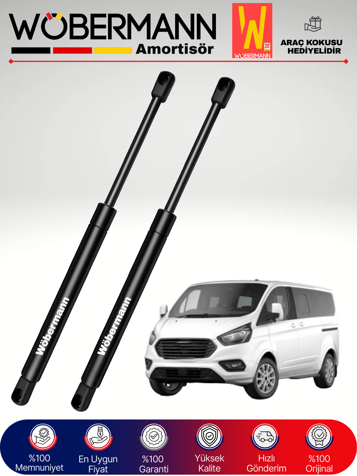 Wöbermann Ford Transit V362 Custom Bagaj Amortisörü Takım Sağ-Sol 2012-2014
