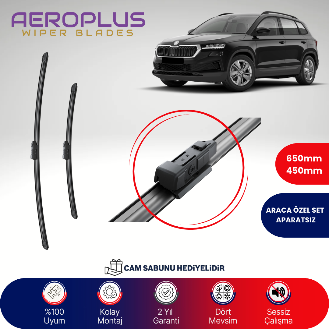 Aeroplus Skoda Karoq 2017-2023 Muz Silecek Takımı
