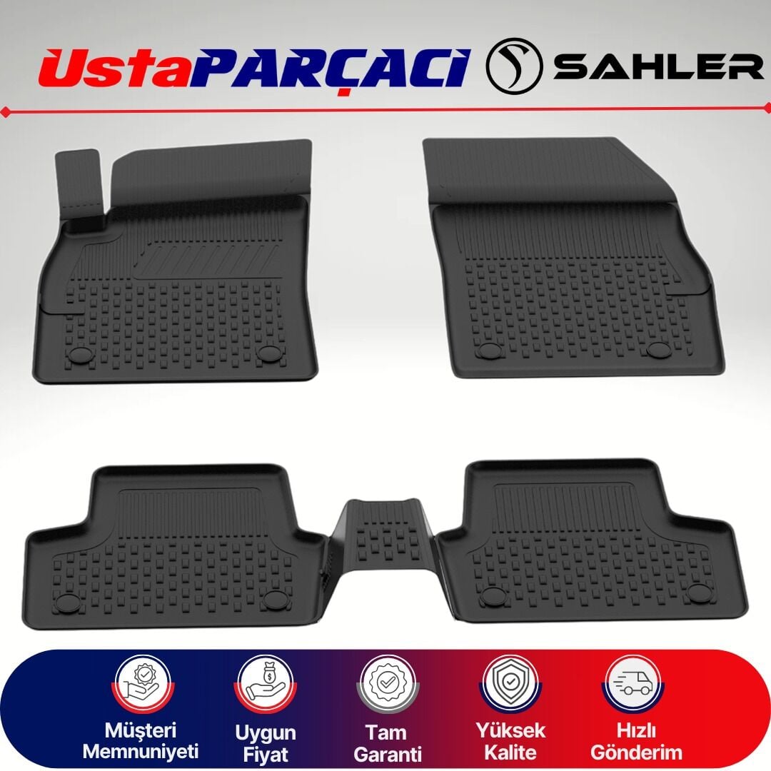 Sahler Opel Astra J Sedan 2012-2019 Uyumlu Araca Özel 4.5D Havuzlu Oto Paspas (5 Parça) Siyah