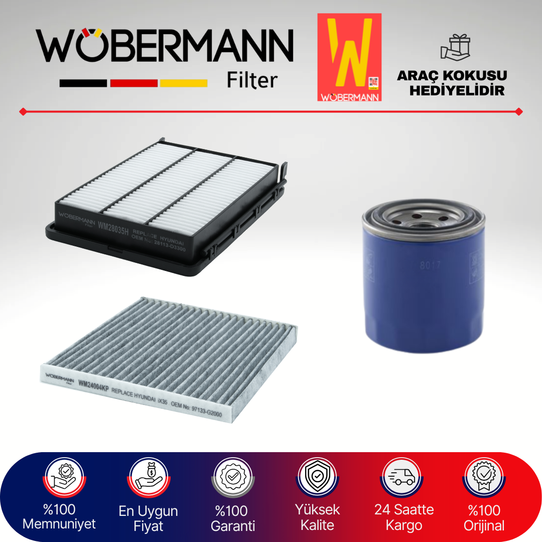 Wöbermann Kia Sportage 1.6 Gdi T-Gdi Filtre Bakım Seti 2016-2020 3KP