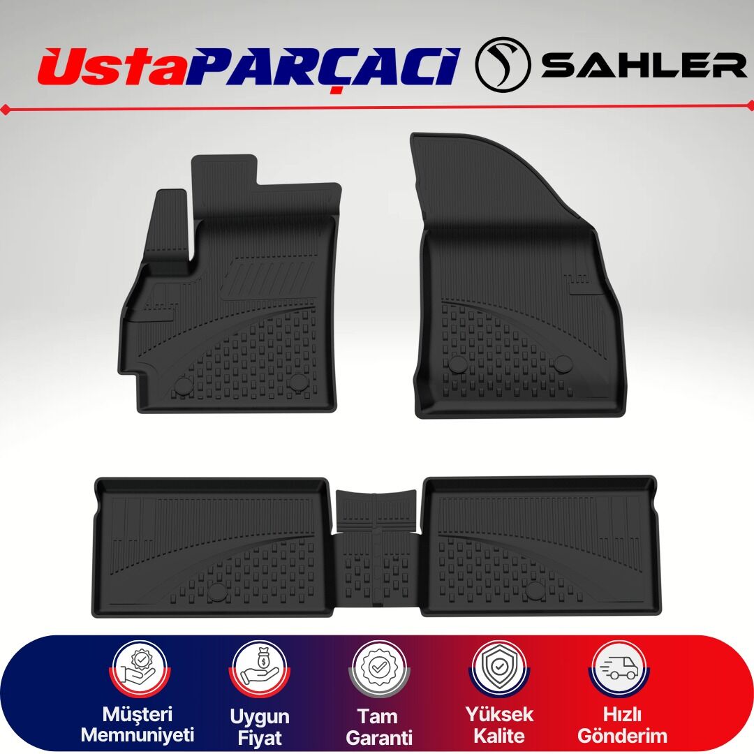Sahler Chery Omoda 5 2022+ Uyumlu Araca Özel 4.5D Havuzlu Oto Paspas (5 Parça) Siyah