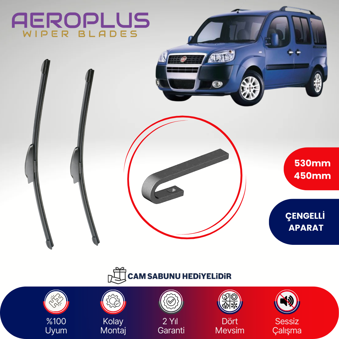Aeroplus Fiat Doblo 223 2000-2016 Muz Silecek Takımı