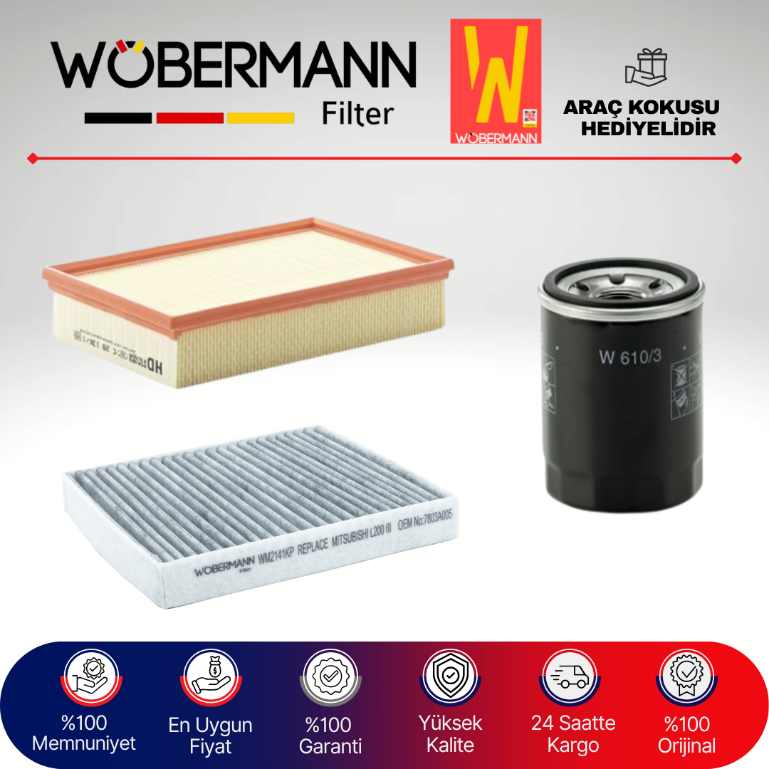 Wöbermann Mitsubishi ASX 1.6 Benzin Filtre Bakım Seti 2010-2015 3KP