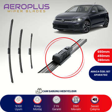 Aeroplus VW Polo 2017-2025 Ön Arka Muz Silecek Takımı