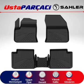 Sahler Citroen C4 Elektrikli 2020+ / C4 X Elektrikli 2022+ Uyumlu Araca Özel 4.5D Havuzlu Oto Paspas (5 Parça) Siyah