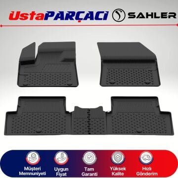 Sahler Citroen C5 Aircross 2017+ Uyumlu Araca Özel 4.5D Havuzlu Oto Paspas (5 Parça) Siyah