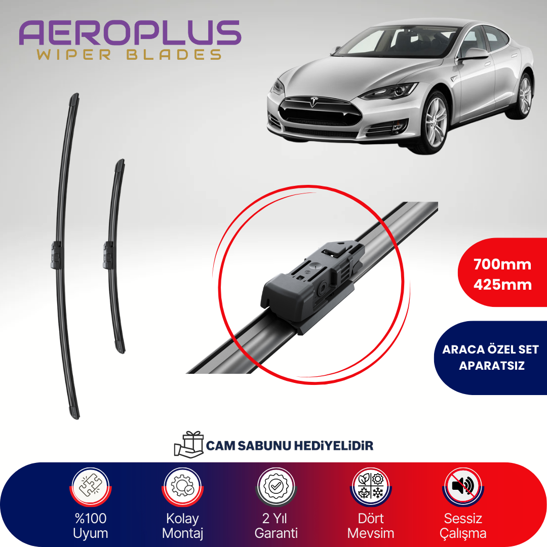 Aeroplus Tesla Model S 2012-2022 Muz Silecek Takımı