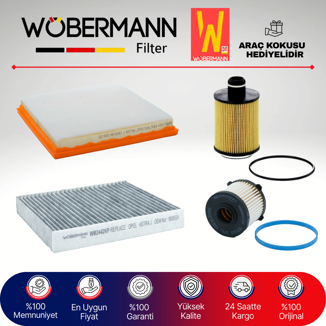 Wöbermann Opel Astra J 1.3 Cdti Filtre Bakım Seti 2009-2015 4KP