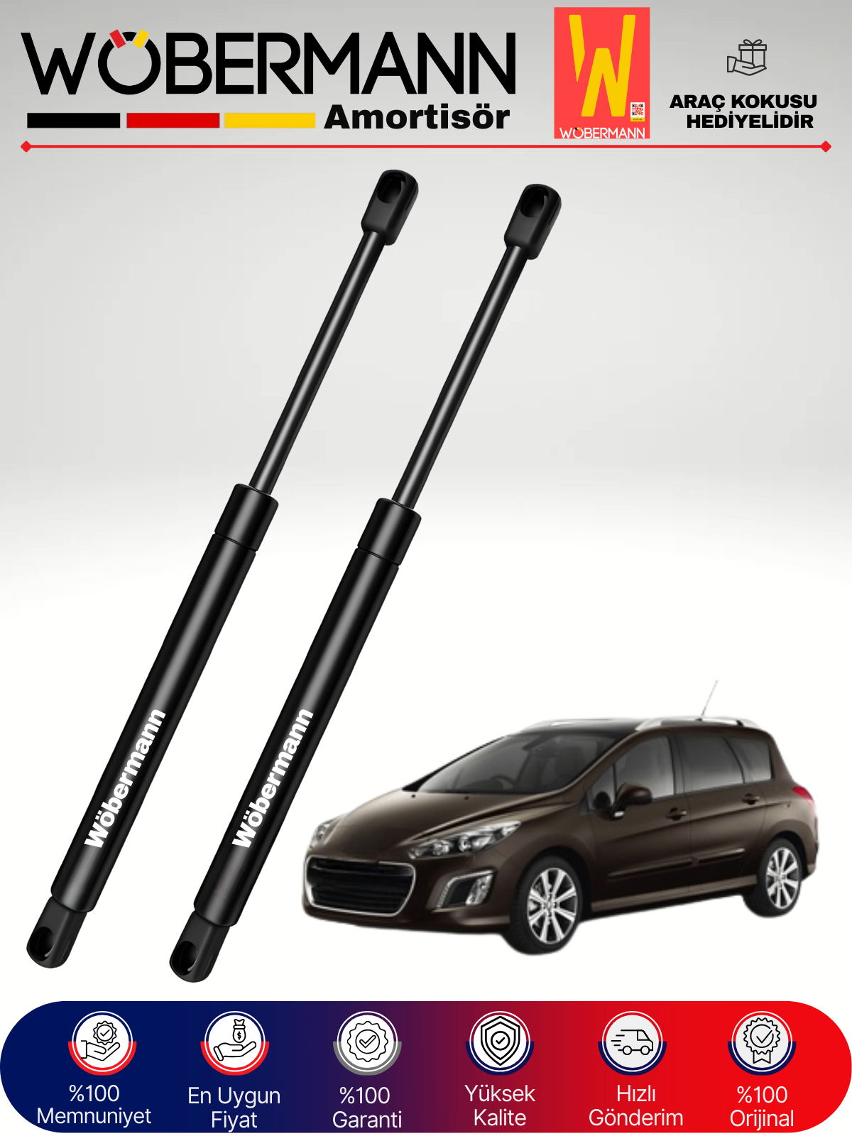 Wöbermann Peugeot 308 SW Bagaj Amortisörü Takım Sağ-Sol 2007-2013