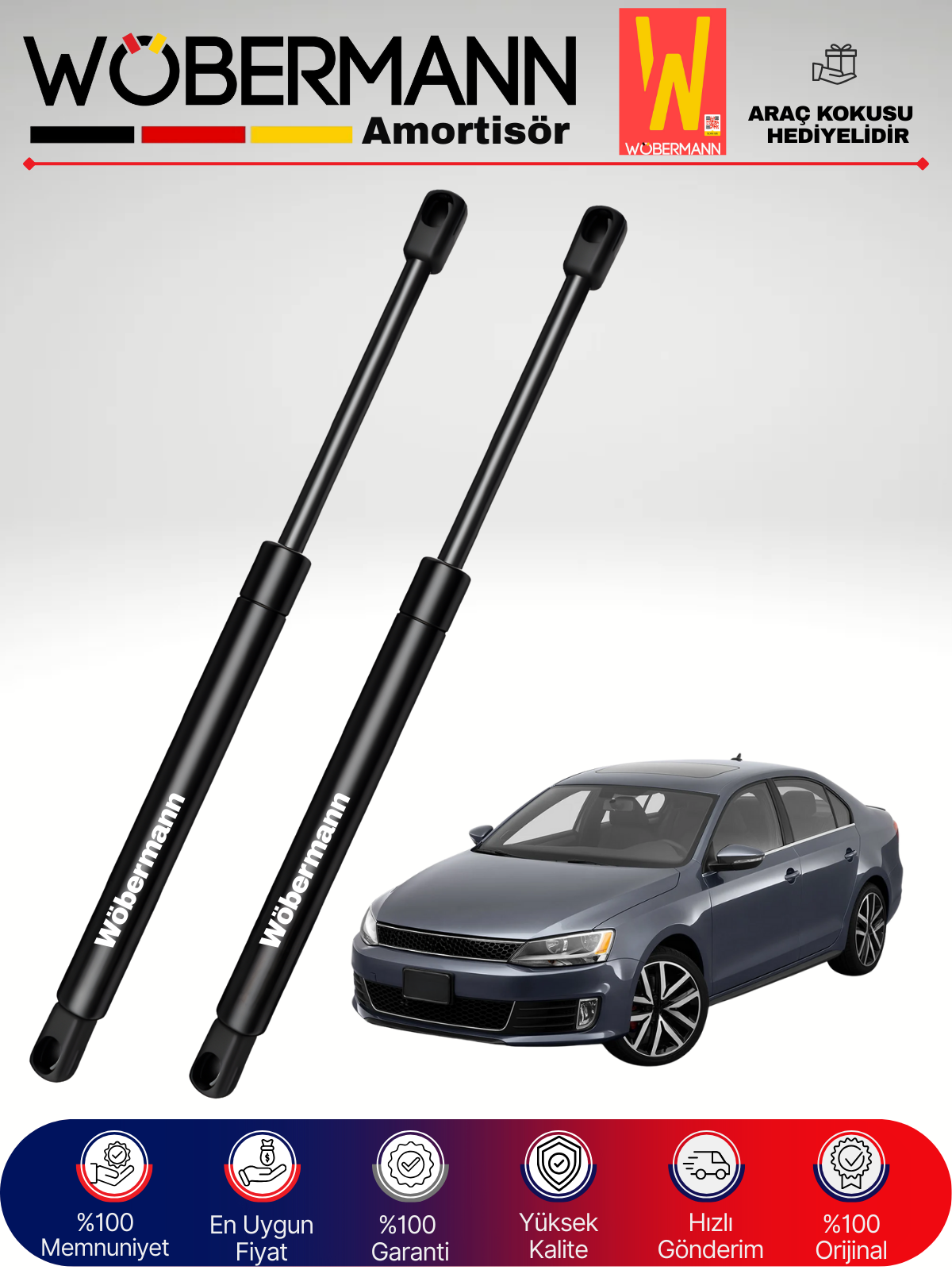 Wöbermann VW Jetta 4 IV Bagaj Amortisörü Takım Sağ-Sol 2010-Sonrası