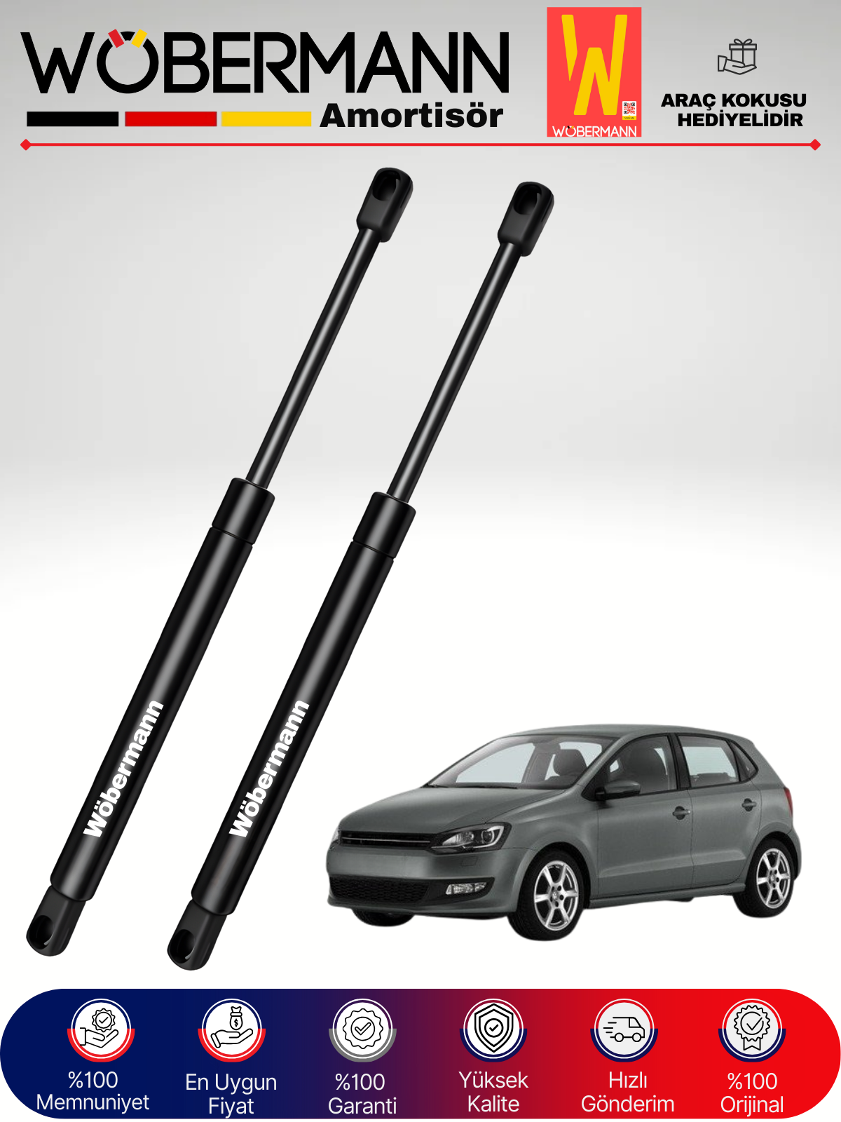 Wöbermann VW Polo 6R 6C Bagaj Amortisörü Takım Sağ-Sol 2009-2015