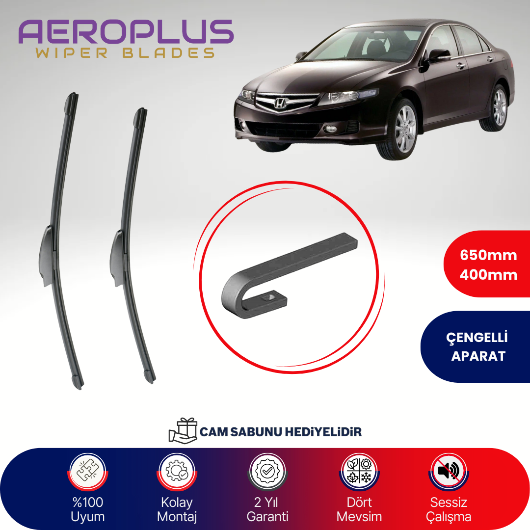 Aeroplus Honda Accord 2003-2008 Muz Silecek Takımı