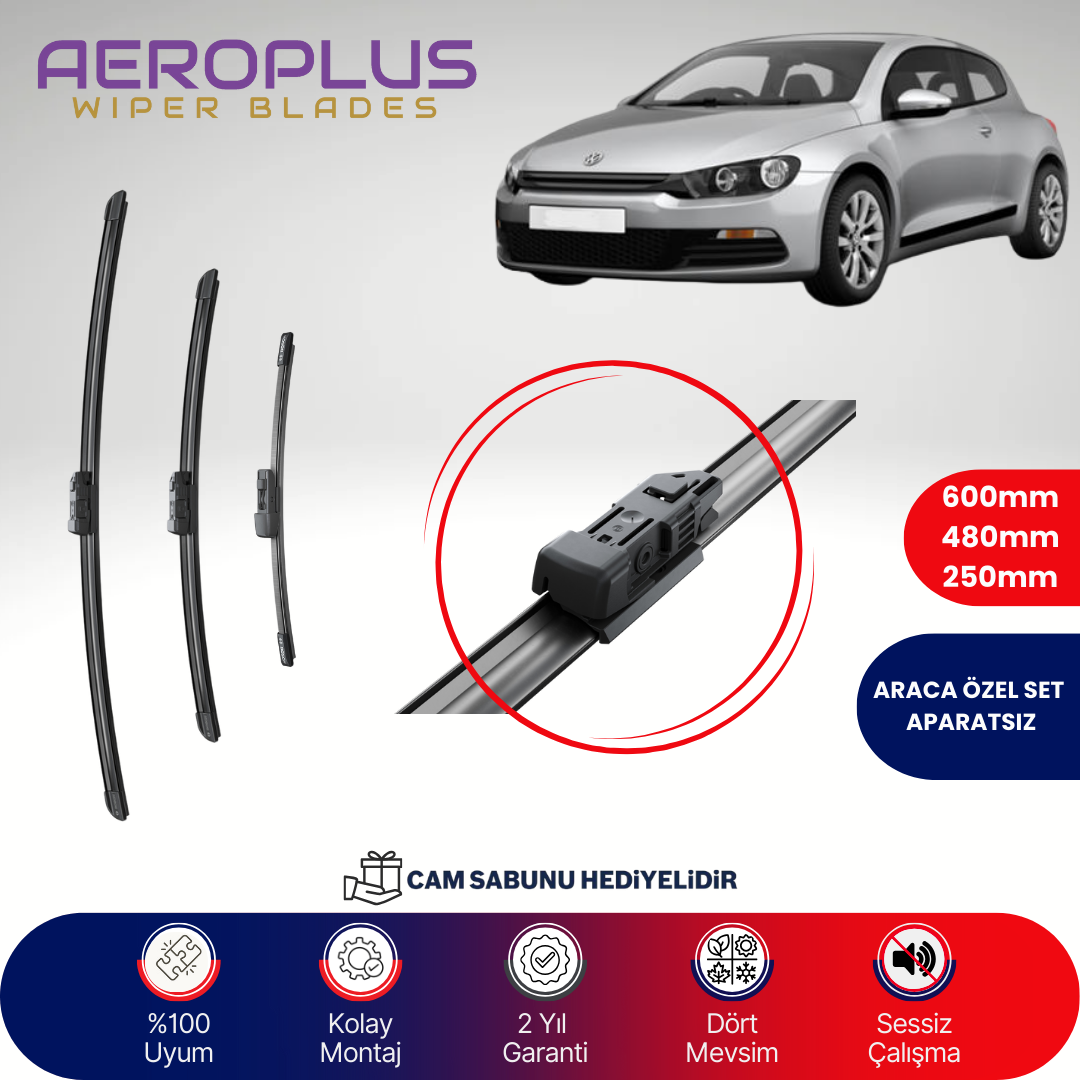 Aeroplus VW Scirocco 2008-2017 Ön Arka Muz Silecek Takımı