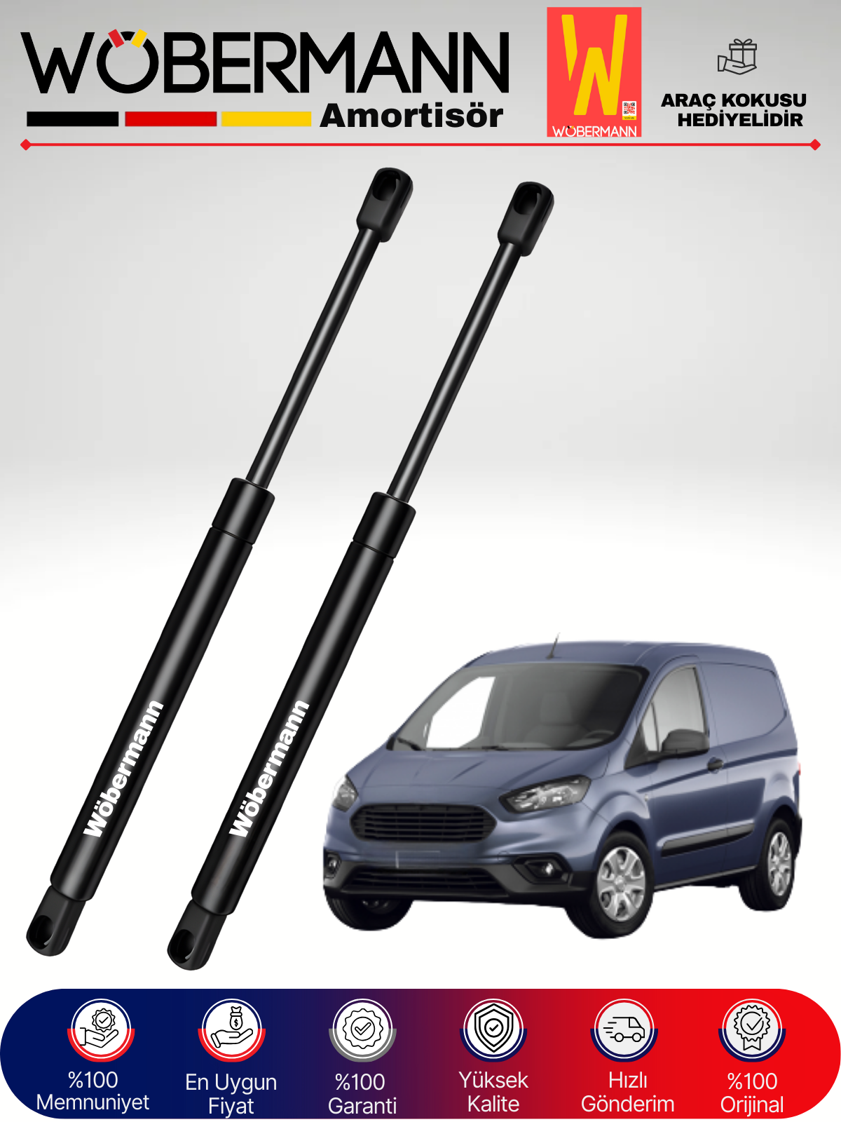 Wöbermann Ford Transit Courier Bagaj Amortisörü Takım Sağ-Sol 2014-Sonrası