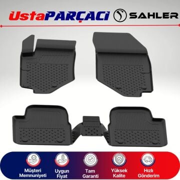 Sahler Peugeot 2008 2019-2025 Uyumlu Araca Özel 4.5D Havuzlu Oto Paspas (5 Parça) Siyah