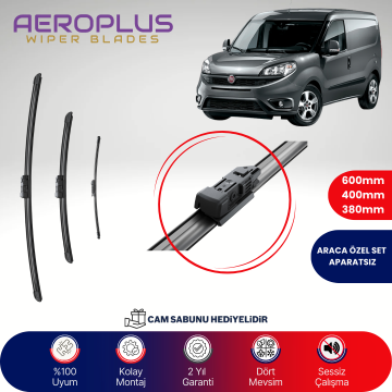 Aeroplus Fiat Doblo 263 2010-2020 Ön Arka Muz Silecek Takımı