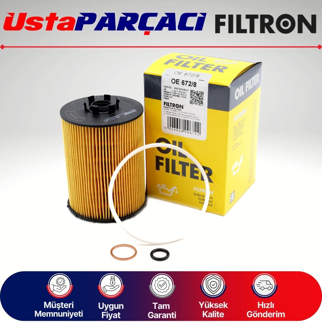 Filtron BMW 7 Serisi E65 7.60i Benzinli Yağ Filtresi 2003-2008 OE672/8 11427521008