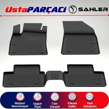 Sahler Renault Clio 5 2020-2026 Uyumlu Araca Özel 4.5D Havuzlu Oto Paspas (5 Parça) Siyah