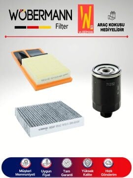 Wöbermann Seat İbiza 1.4 Benzin KARBONLU Filtre Bakım Seti 2006-2009 3KP BXW