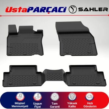 Sahler Renault Kadrjar 2015-2022 Uyumlu Araca Özel 4.5D Havuzlu Oto Paspas (5 Parça) Siyah