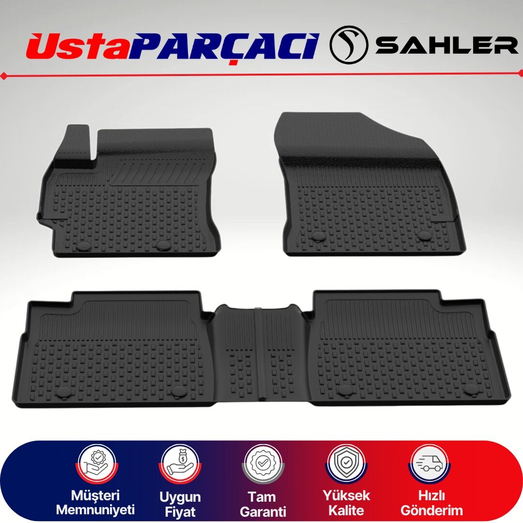 Sahler Toyota Corolla 2013-2018 Uyumlu Araca Özel 4.5D Havuzlu Oto Paspas (4 Parça) Siyah