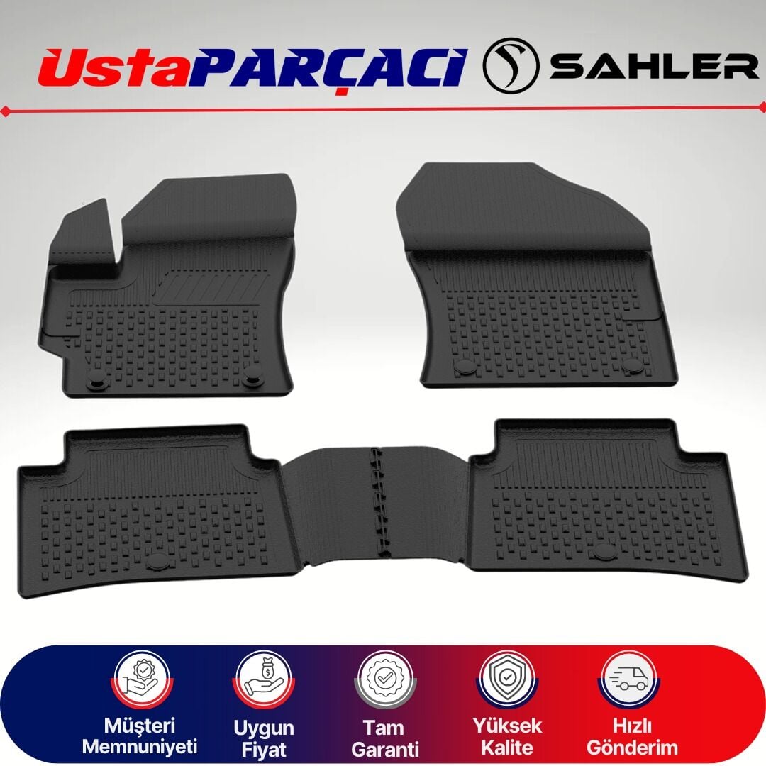 Sahler Toyota Corolla Sedan 2019+ Uyumlu Araca Özel 4.5D Havuzlu Oto Paspas (4 Parça) Siyah