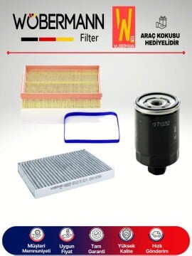 Wöbermann Seat Leon 1.6 Benzin Filtre Bakım Seti 2000-2005 3KP AEH-AKL-APF