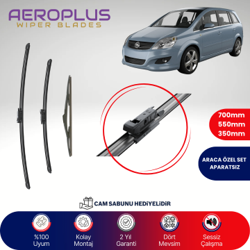 Aeroplus Opel Zafira B 2005-2015 Ön Arka Muz Silecek Takımı