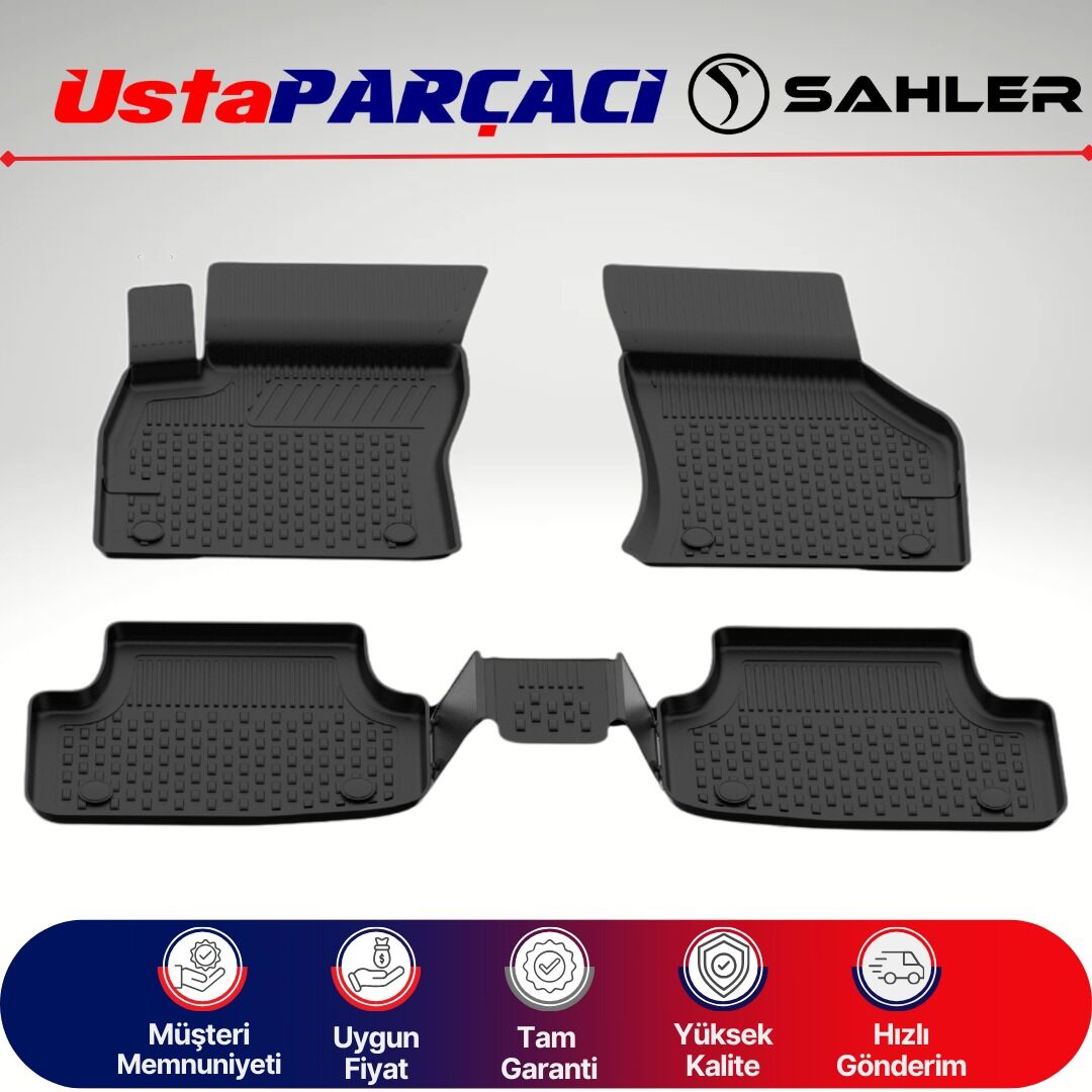 Sahler VW Golf 7 2013-2020 Uyumlu Araca Özel 4.5D Havuzlu Oto Paspas (5 Parça) Siyah