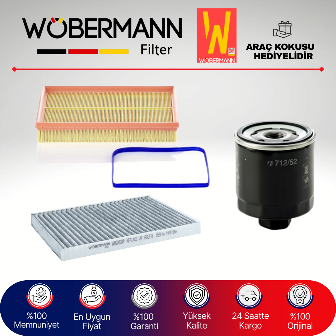 Wöbermann Seat Toledo 1.6 16V KARBONLU Filtre Bakım Seti 2000-2007 3KP ATN-AUS-AZD-BCB
