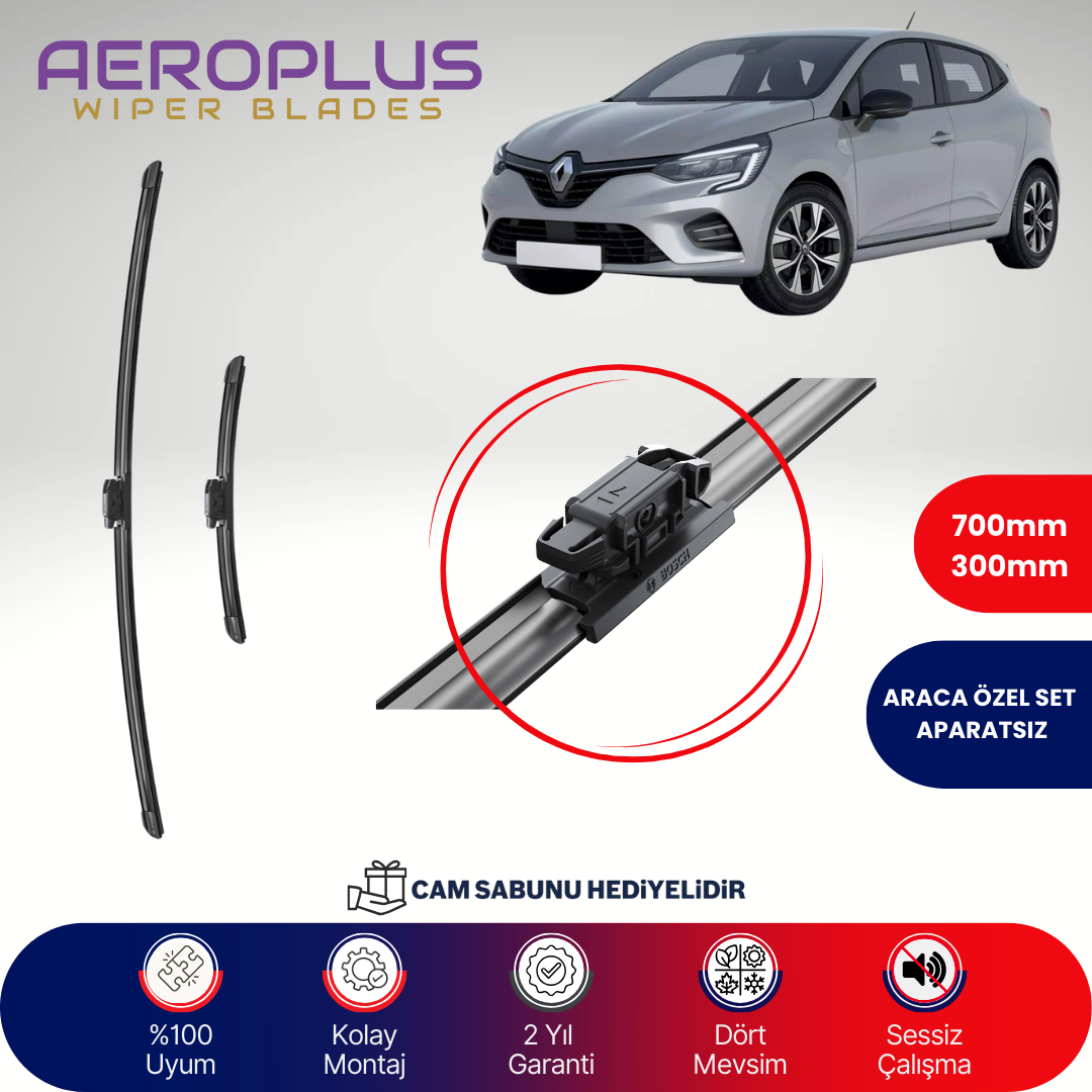 Aeroplus Renault Clio 5 2019-2023 Muz Silecek Takımı