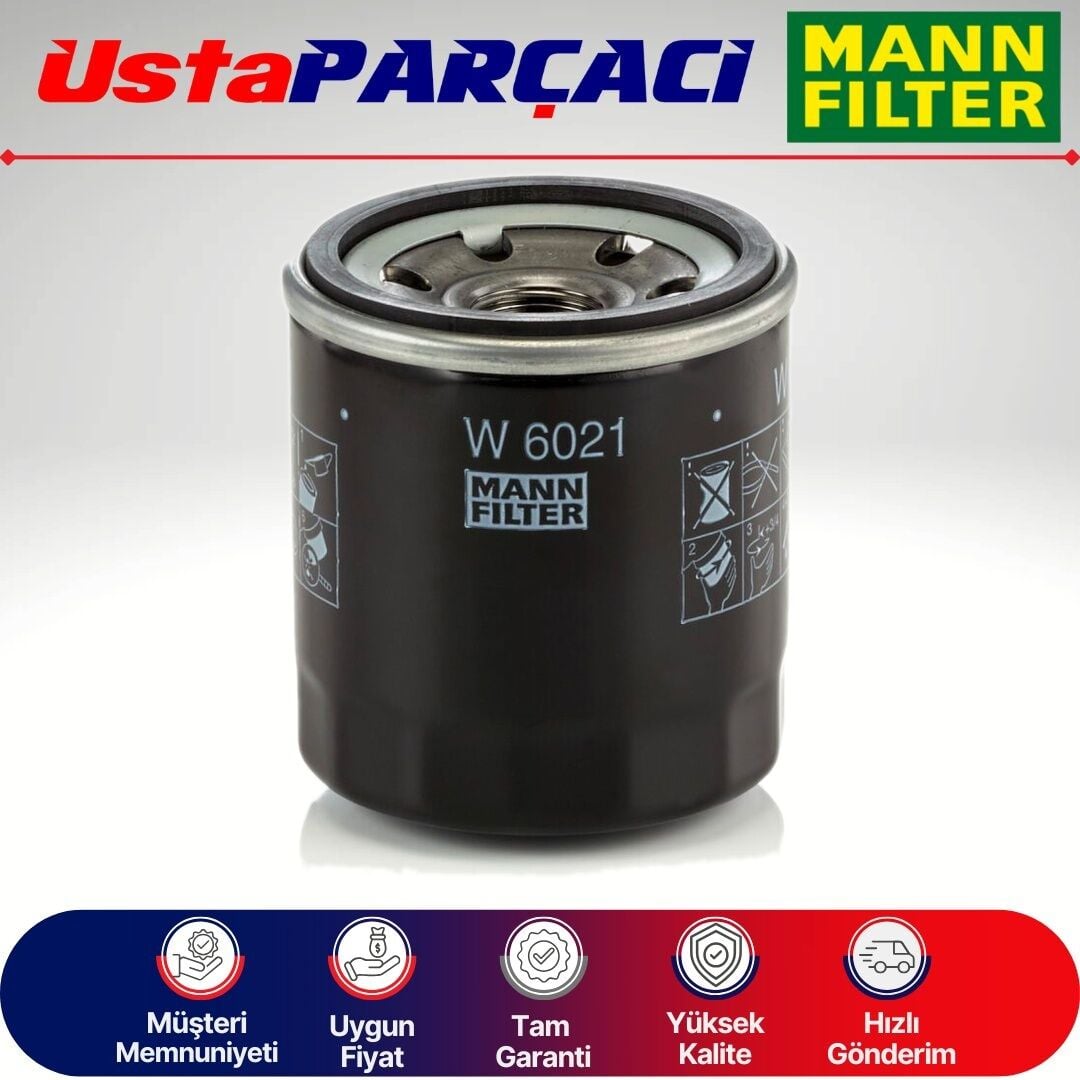 Mann-Filter Chevrolet Aveo 1.2 84HP Benzinli Yağ Filtresi 2008-2012 W6021 96985730