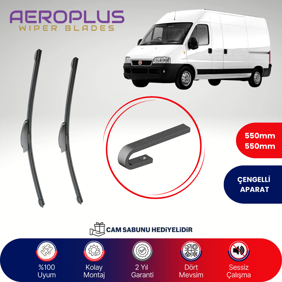 Aeroplus Fiat Ducato 2002-2006 Muz Silecek Takımı