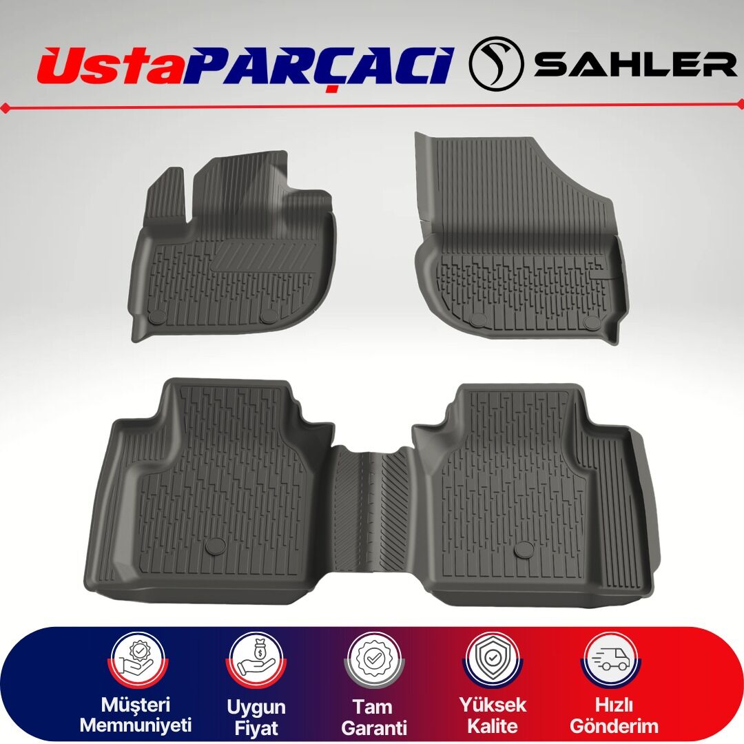 Sahler Honda City 2019+ Uyumlu Araca Özel 4.5D Havuzlu Oto Paspas (5 Parça) Siyah