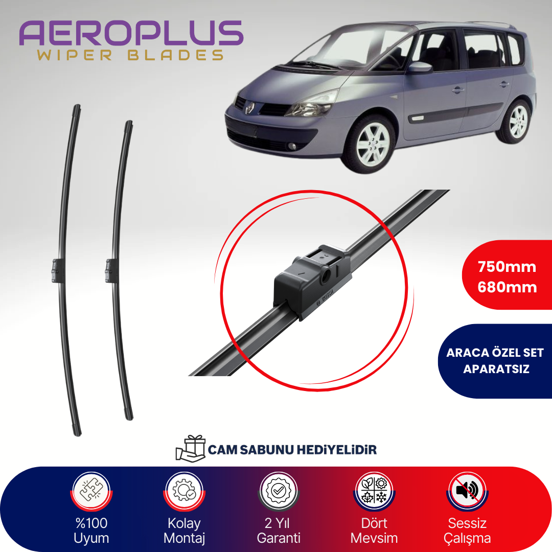 Aeroplus Renault Espace 4 2002-2015 Muz Silecek Takımı