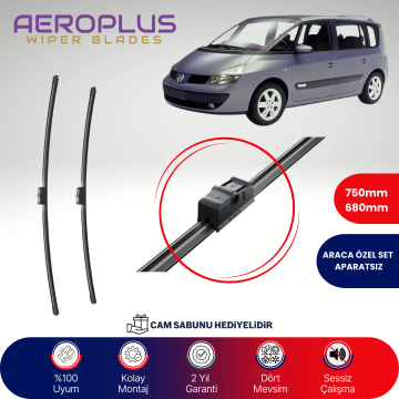 Aeroplus Renault Espace 4 2002-2015 Muz Silecek Takımı
