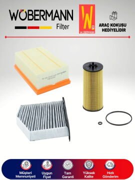 Wöbermann Skoda SuperB 1.6 2.0 Tdi KARBONLU Filtre Bakım Seti 2015-2019 4KP DCX-DCZ-CRL-DBG-DFG-CUP-DDA-DFC-DFE