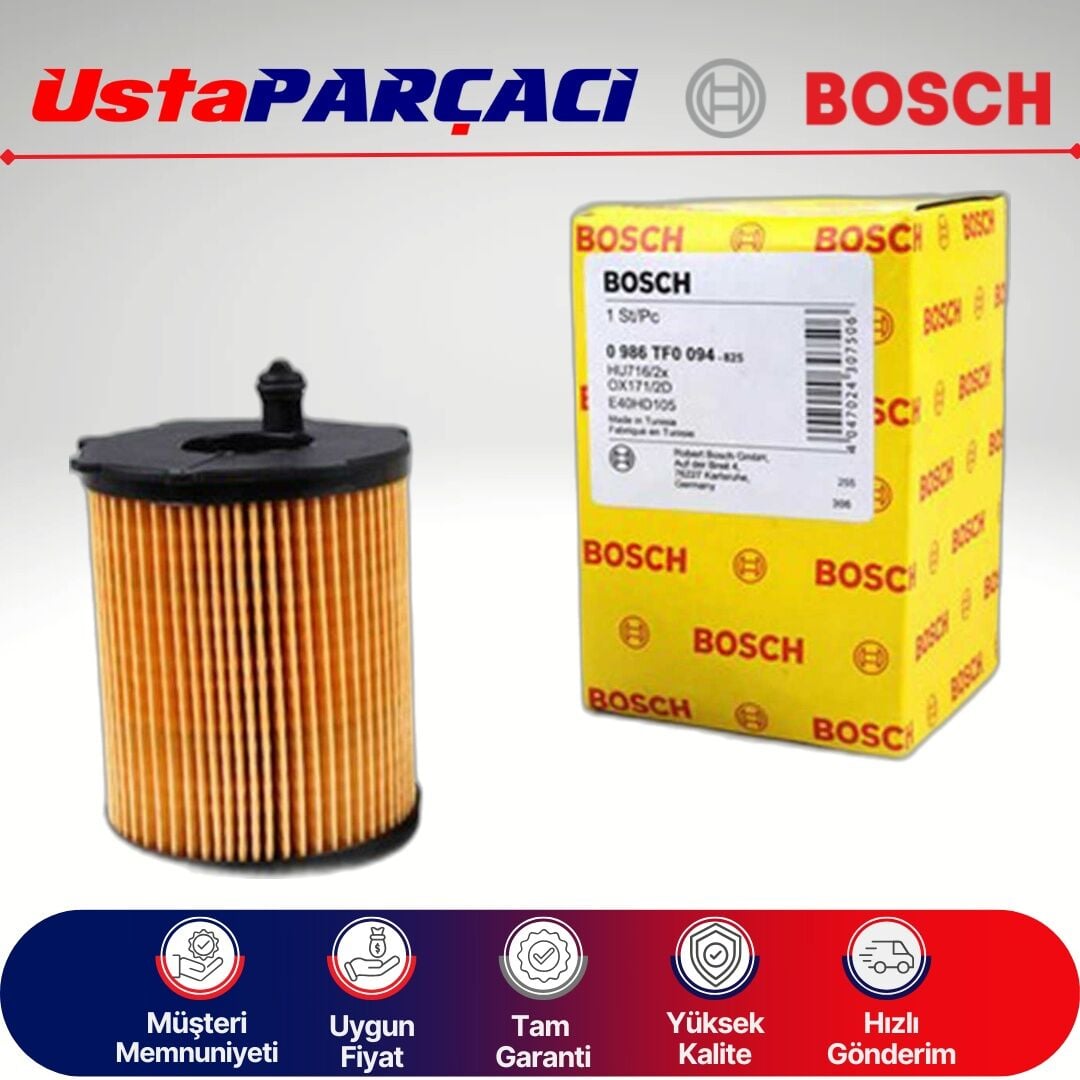 Bosch Citroen C4 Picasso 1.6 Ehdi Euro5 Dizel Yağ Filtresi 2012-2015 0986TF0094 P0094 9467565780