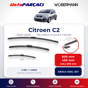 Wöbermann + Niken Citroen C2 Ön Arka Muz Silecek Takımı 2003-2009