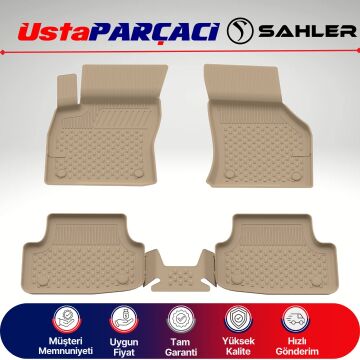 Sahler Audi A3 Hb / Sd 2013-2020 Uyumlu Araca Özel 4.5D Havuzlu Oto Paspas (5 Parça) Bej
