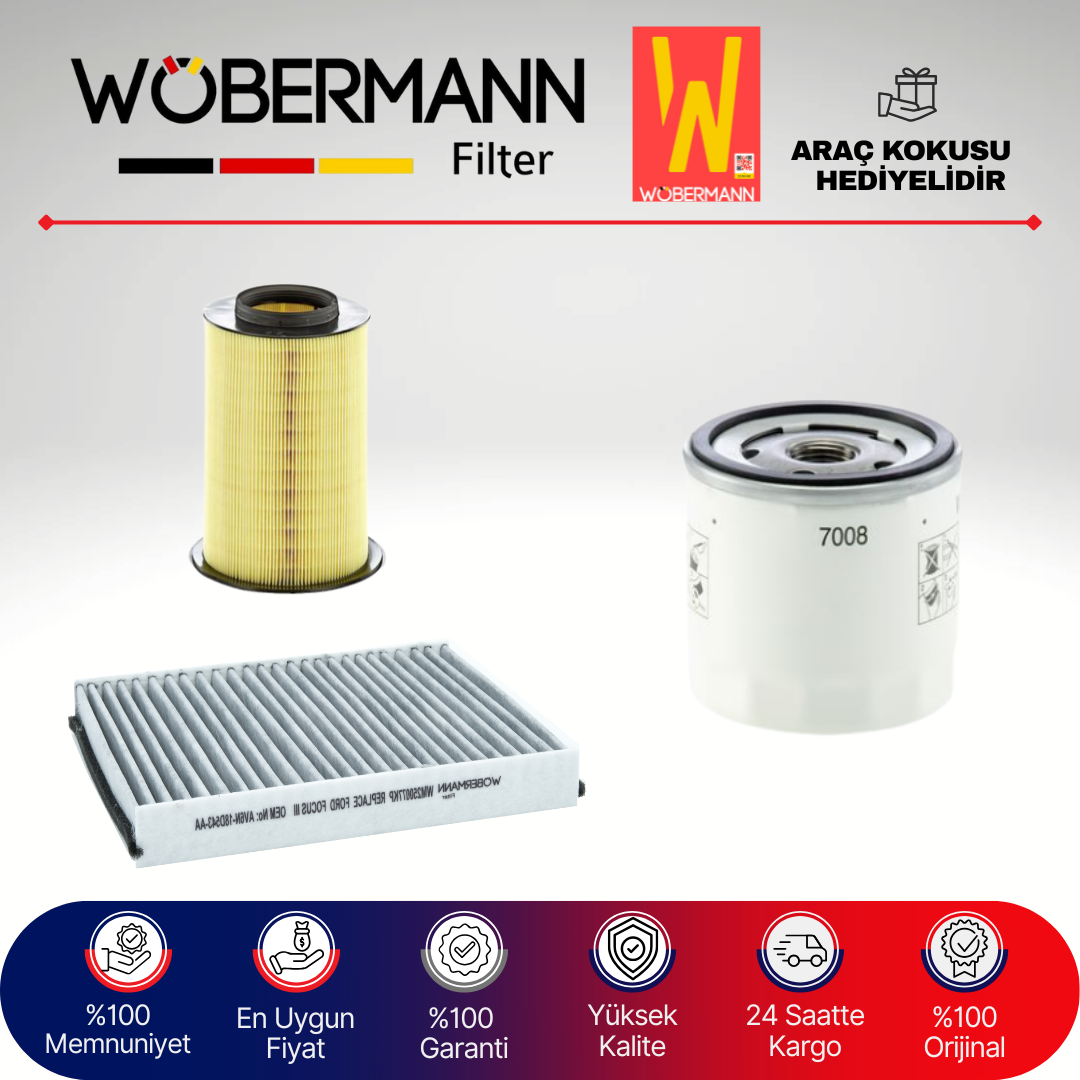Wöbermann Volvo V40 1.6 Benzin Filtre Bakım Seti 2012-2013 3KP