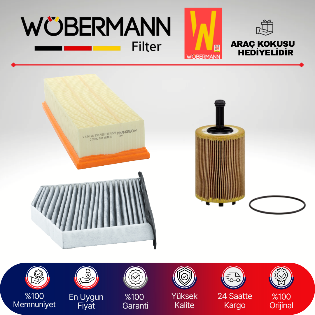 Wöbermann VW Caddy 1.9 Tdi Filtre Bakım Seti 2007-2011 3KP BJB-BLS-BSU