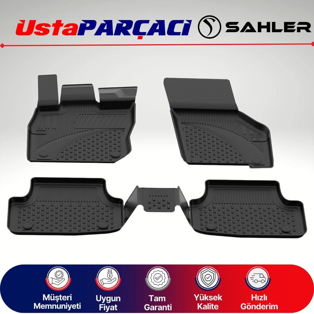Sahler Audi A3 Hb / Sd Tfsi E 2021+ Uyumlu Araca Özel 4.5D Havuzlu Oto Paspas (5 Parça) Siyah
