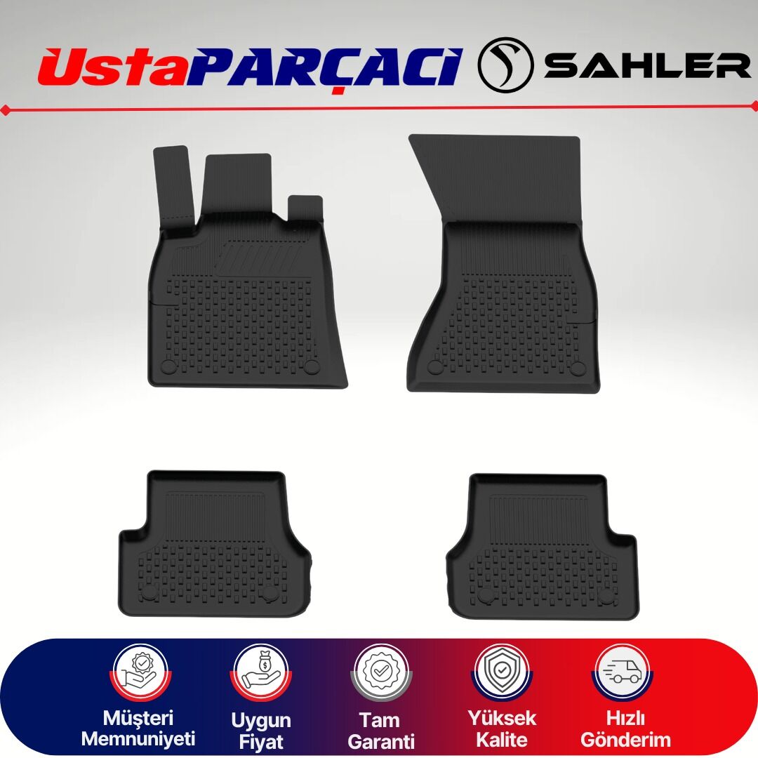 Sahler Audi A5 2008-2016 Uyumlu Araca Özel 4.5D Havuzlu Oto Paspas (4 Parça) Siyah