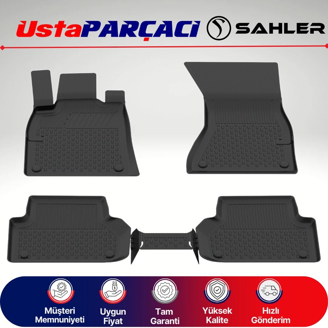 Sahler Audi A5 2016-2024 Uyumlu Araca Özel 4.5D Havuzlu Oto Paspas (5 Parça) Siyah
