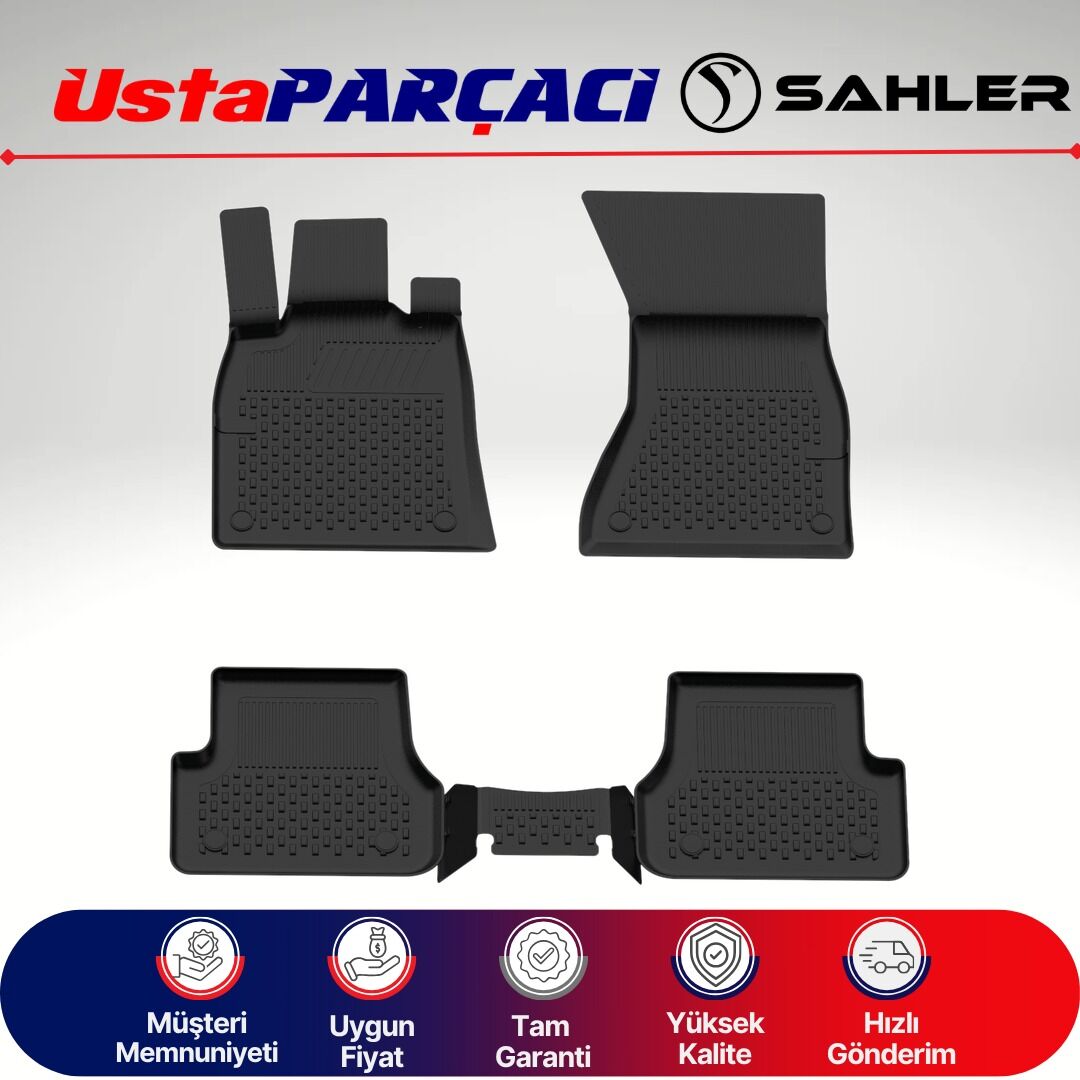 Sahler Audi A6 2011-2018 Uyumlu Araca Özel 4.5D Havuzlu Oto Paspas (5 Parça) Siyah