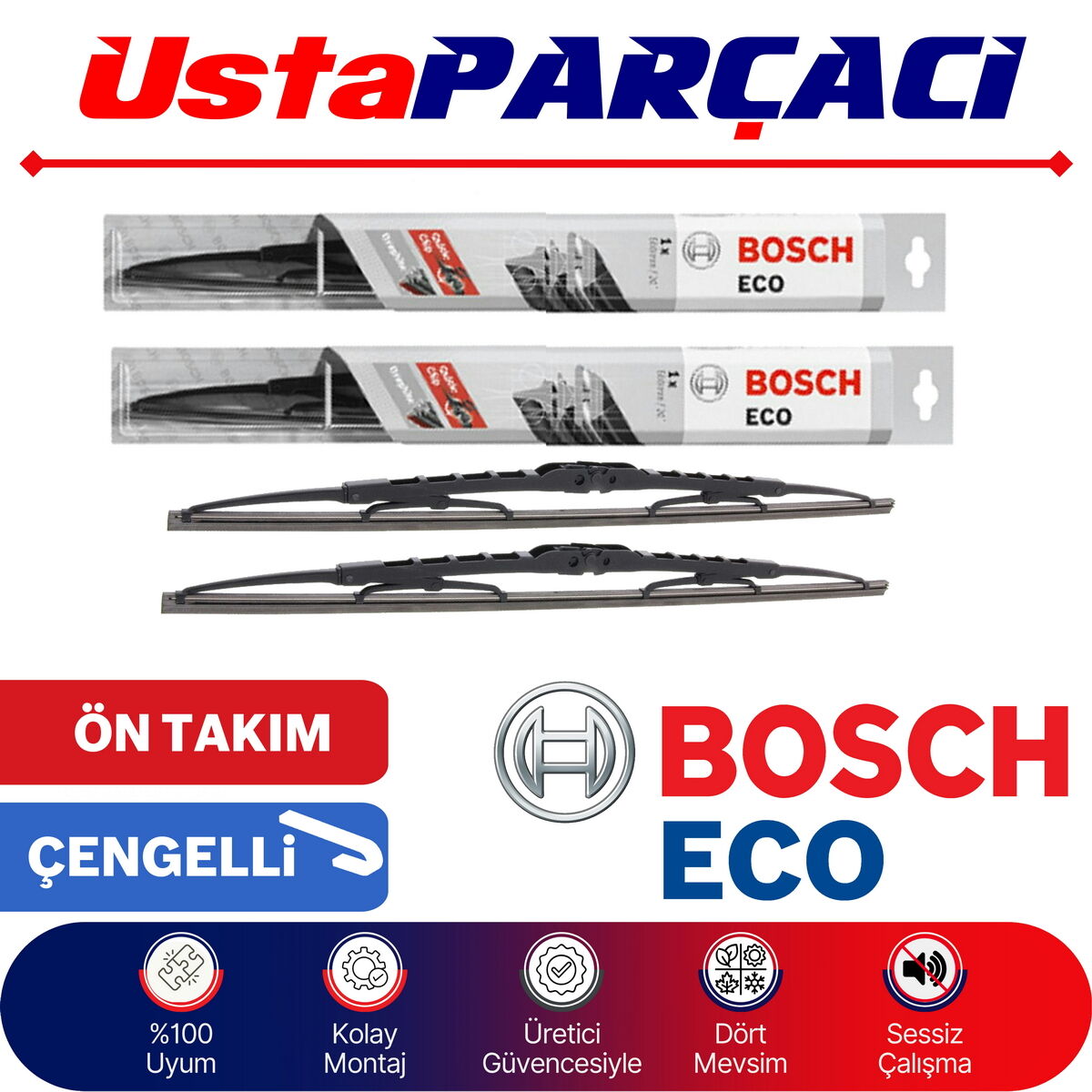 Bosch Peugeot 106 1991-2005 Eco Silecek Takımı
