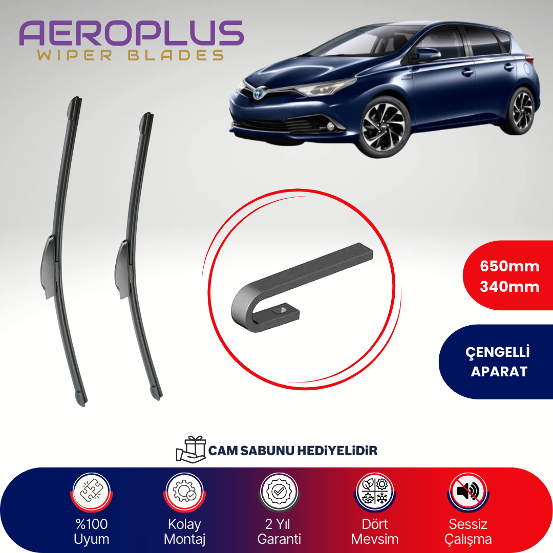 Aeroplus Toyota Auris 2013-2018 Muz Silecek Takımı