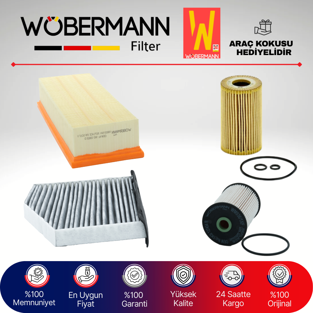 Wöbermann VW Jetta 1.6 Tdi Filtre Bakım Seti 2011-2015 4KP CAY